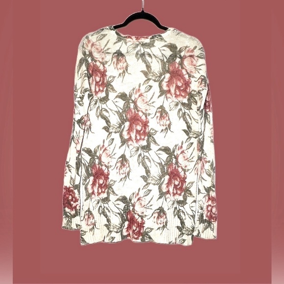 Abercrombie & Fitch Floral Boat Neck Long-Sleeved High-Low Sweater, S - Picture 3 of 15